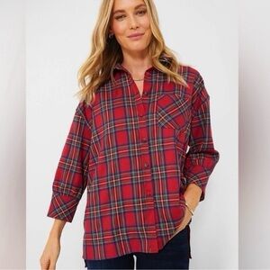 Tucknuck Plaid Button-Up Shirt - Red
